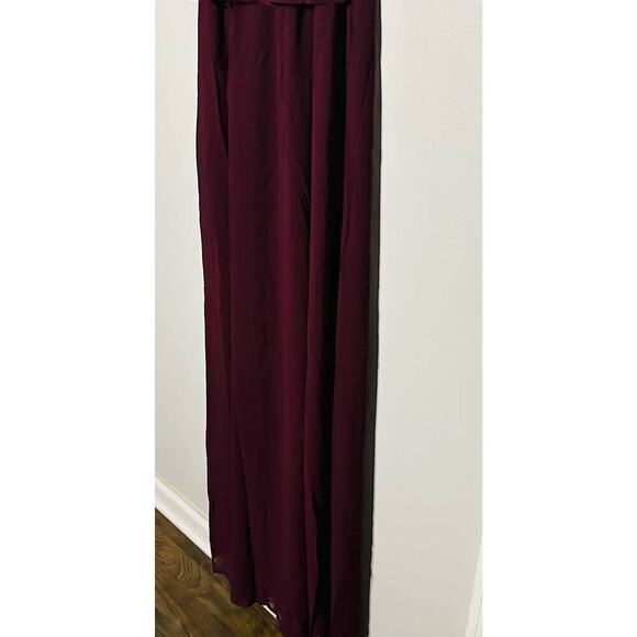NWT Show Me Your Mumu Caitlin Ruffle Merlot Chiffon Maxi Dress Size Small - Picture 9 of 11